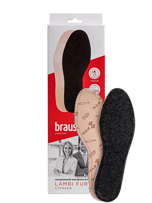 BRAUS Стельки из натурального меха LAMBY FUR р.35-36 BRAUS цвет 