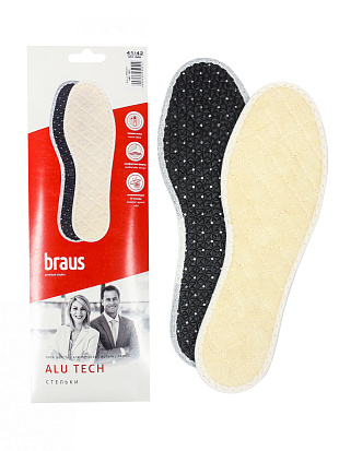 BRAUS Стельки зимние ALU TECH (шерсть+фольга+латекс) р.43-44 BRAUS цвет 
