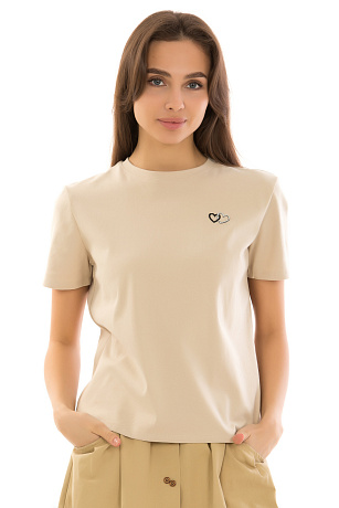 CHEERDUCK/2C19 P627 БЕЖЕВЫЙ Футболка женская CHEERDUCK цвет Бежевый