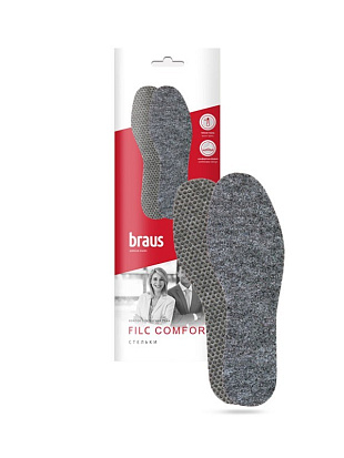 BRAUS Стельки осенне-зимние FILC COMFORT (войлок+латекс) р.39-40 BRAUS цвет 