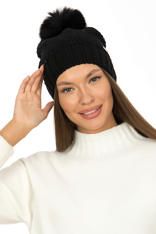 BALDININI 121519 NERO Шапка женская BALDININI цвет Черный