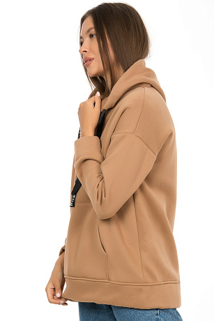 SHI FA MAN 8048 КОРИЧН. Худи женское SHI FA MAN цвет Коричневый